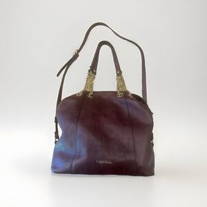 CALVIN KLEIN Burgundy Hobo Tote Purse Bag